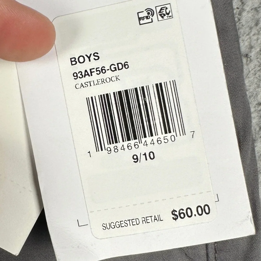 NEW Abercrombie Kids Baggy Pants Boys 9-10 Grey Cargo Hiking Outdoor Stretch